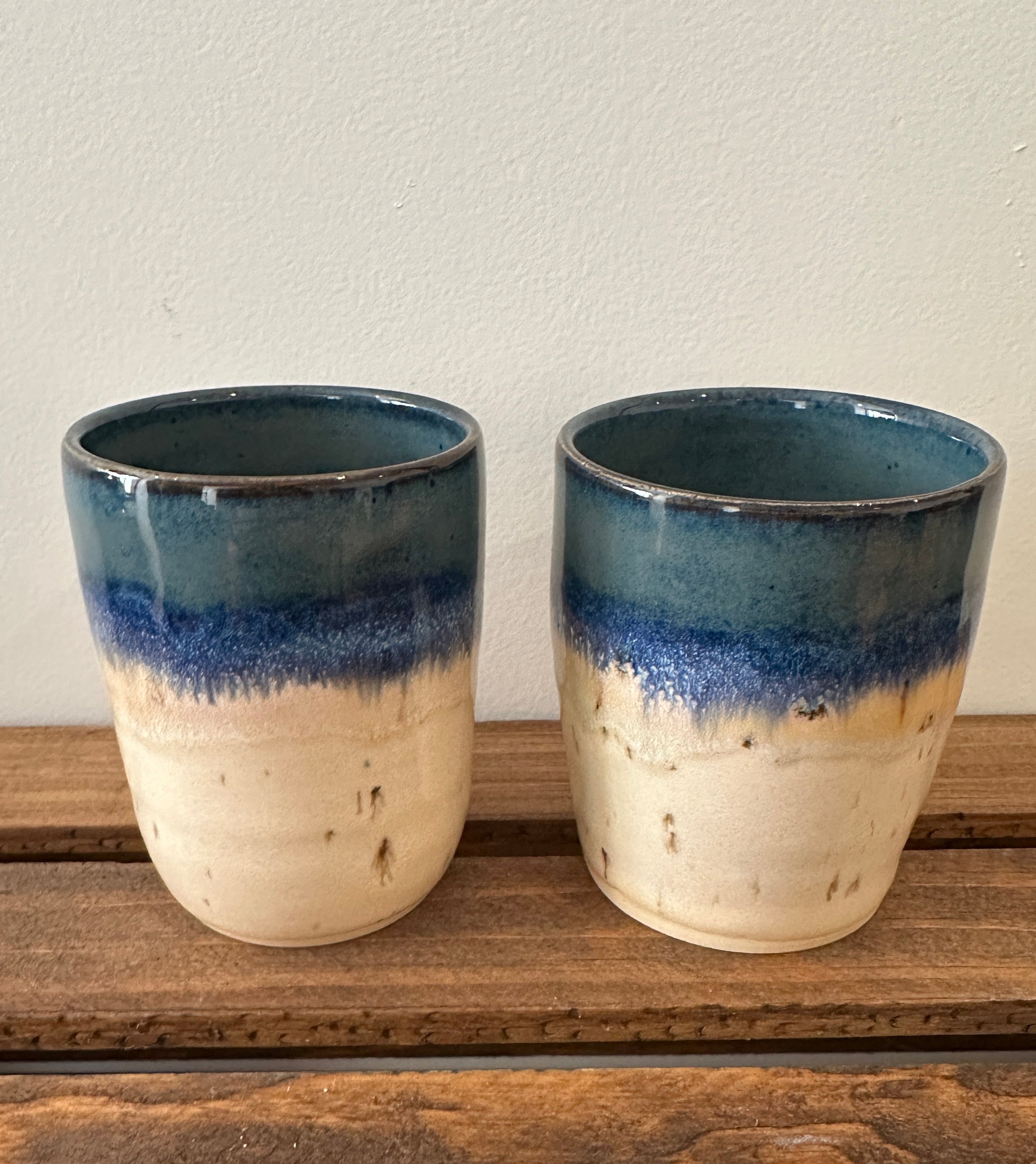 Sea & Sand Wheel thrown stoneware cups