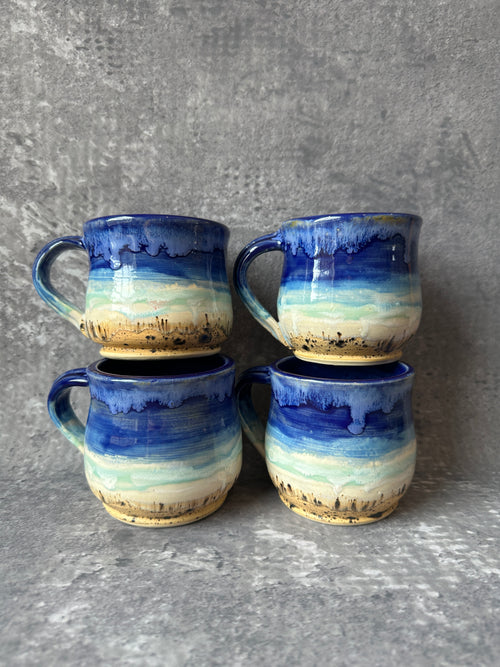 Handcrafted beach inspired mugs