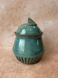 Stoneware Ceramic Geometric Canister lidded vessel