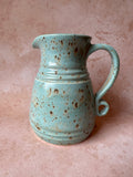 Wheel thrown stoneware pitcher