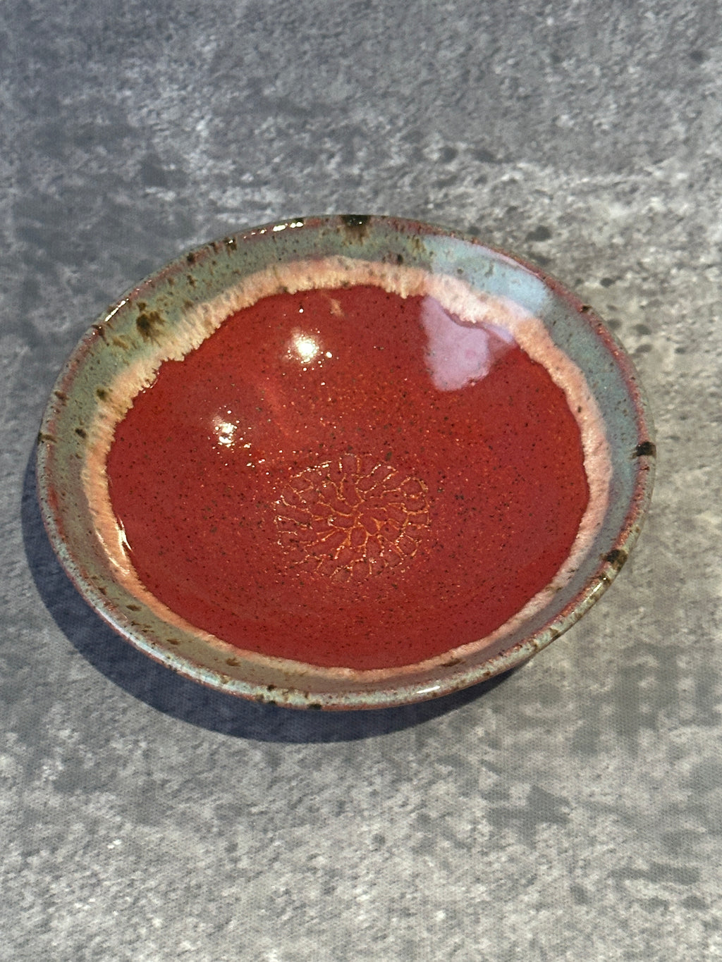Handcrafted stoneware pottery garlic grater bread dipping bowl