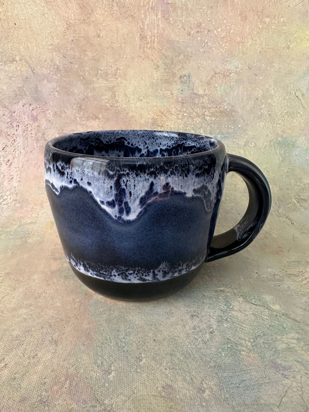 ocean vibes wheel thrown stoneware mug