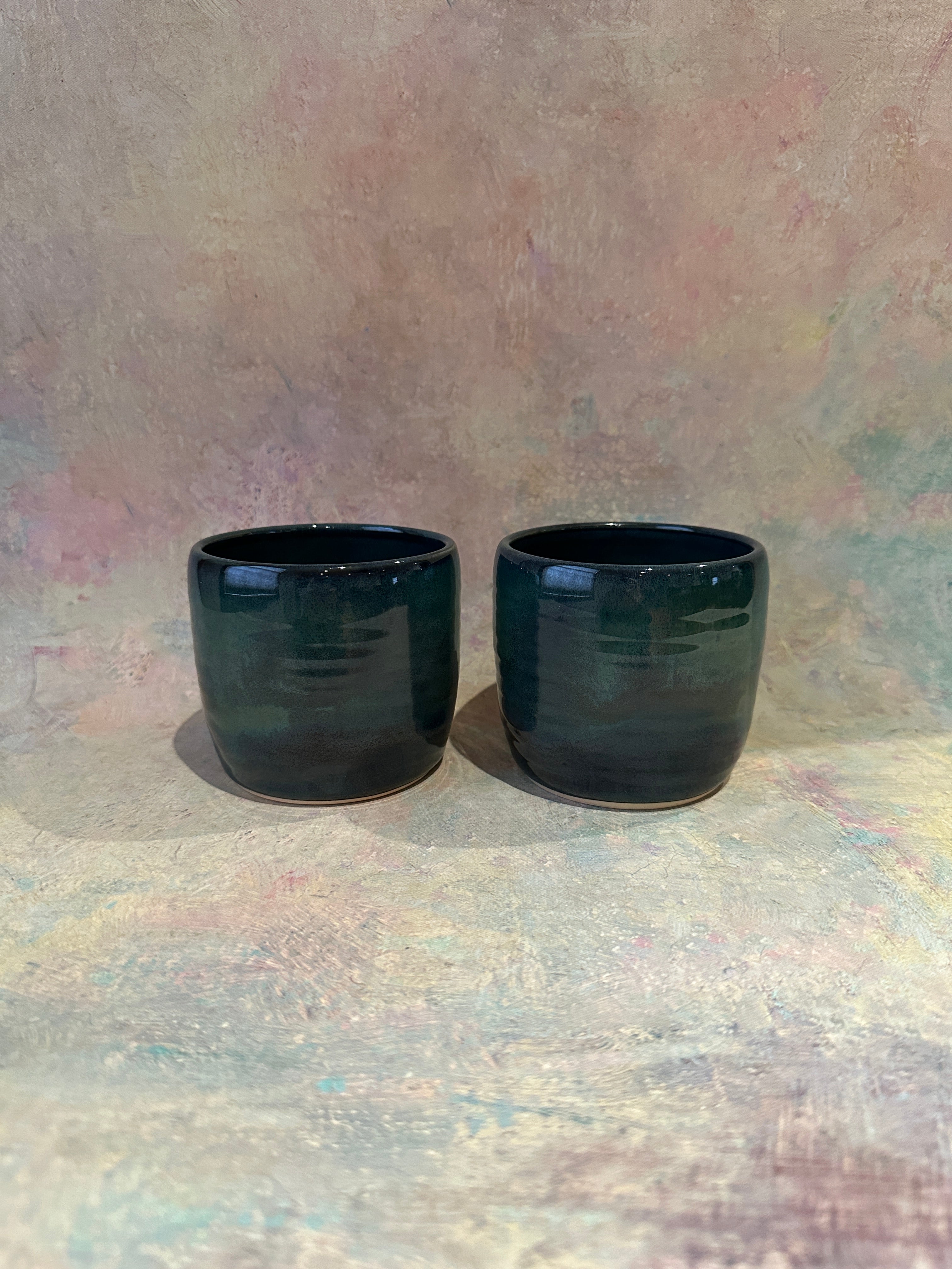 Wheel thrown pottery cups