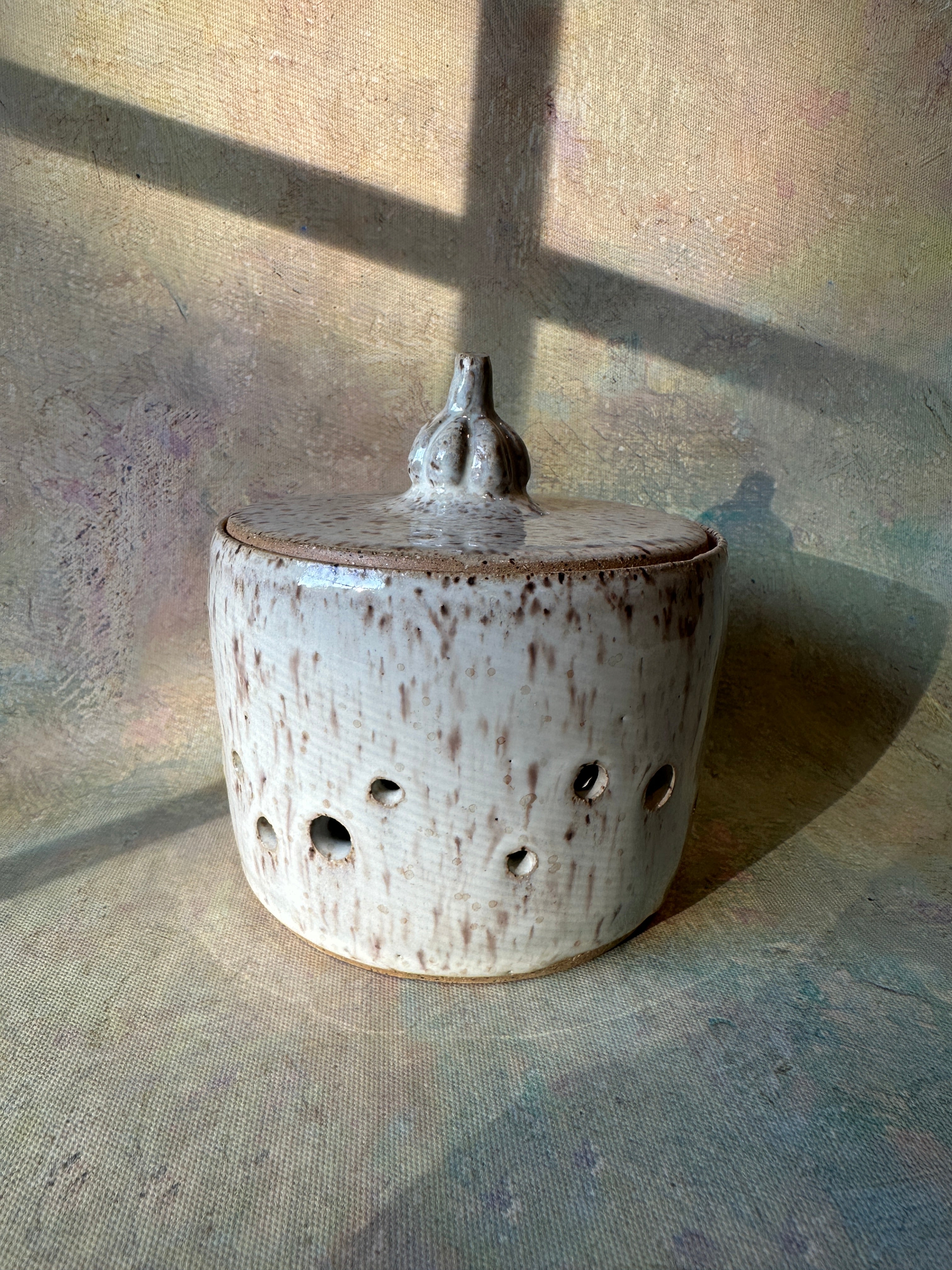 Stoneware Garlic Keeper handcrafted