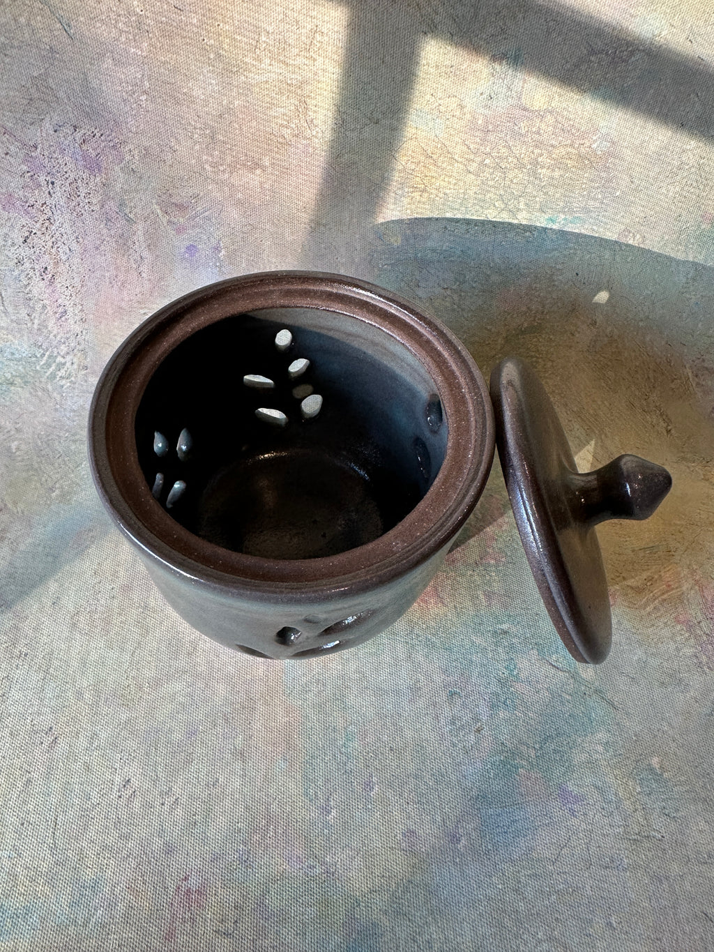Ceramic stoneware garlic keeper handmade