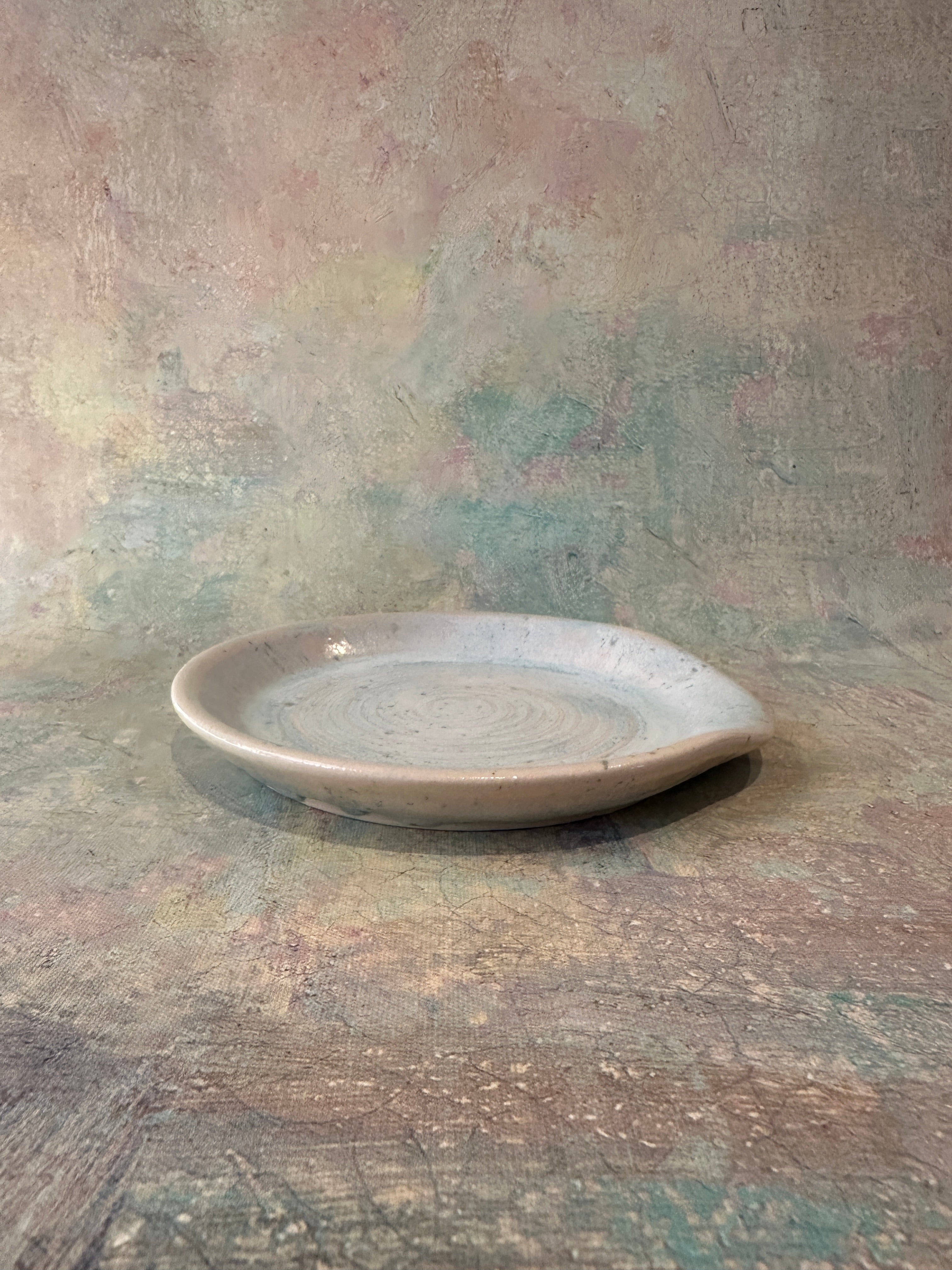 Wheel thrown ceramic spoon rest