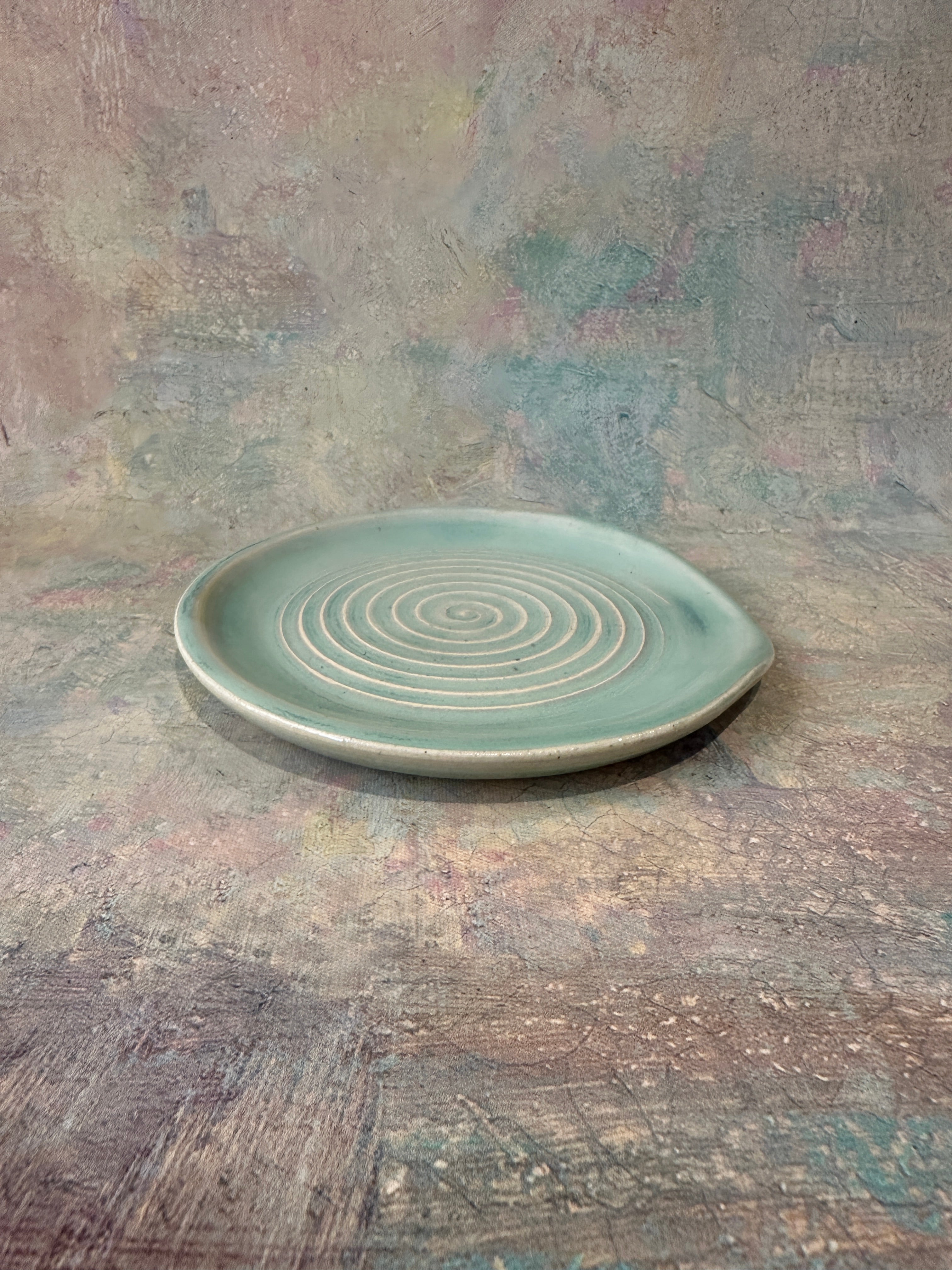 Wheel thrown stoneware spoon rest