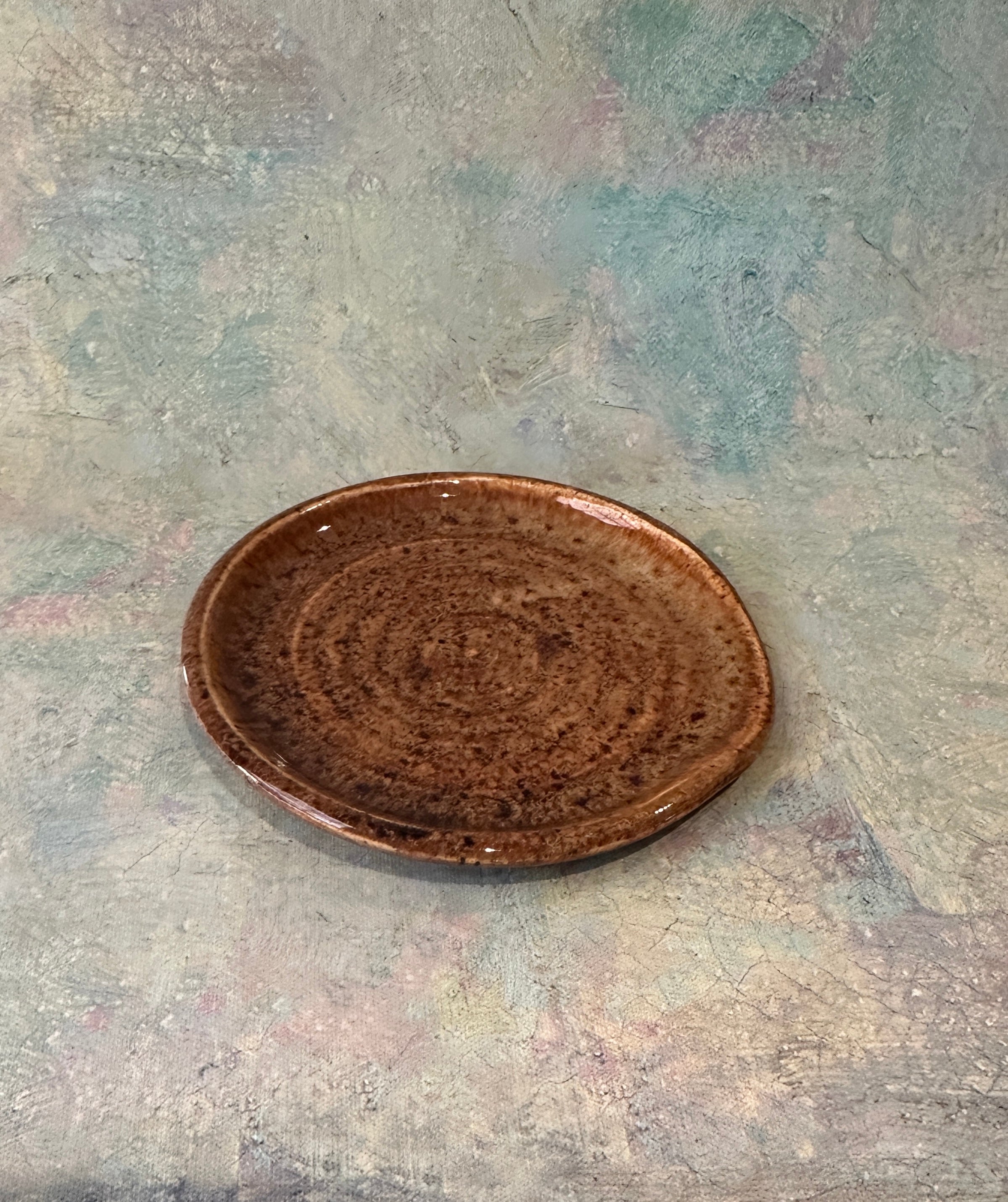 Stoneware wheel thrown spoon rest
