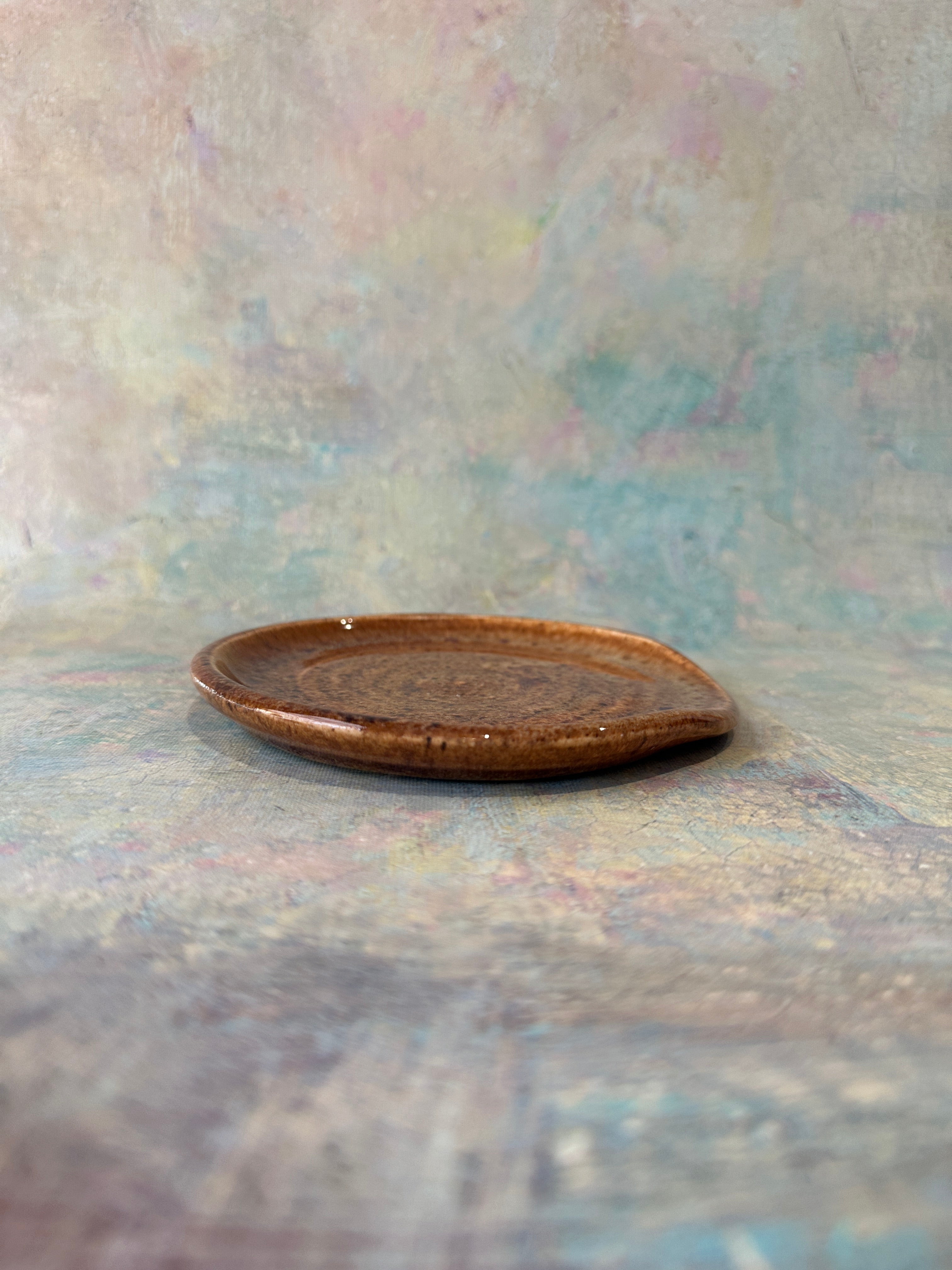 Handcrafted stoneware spoon rest
