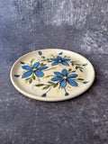 Handcrafted wheel thrown floral plate