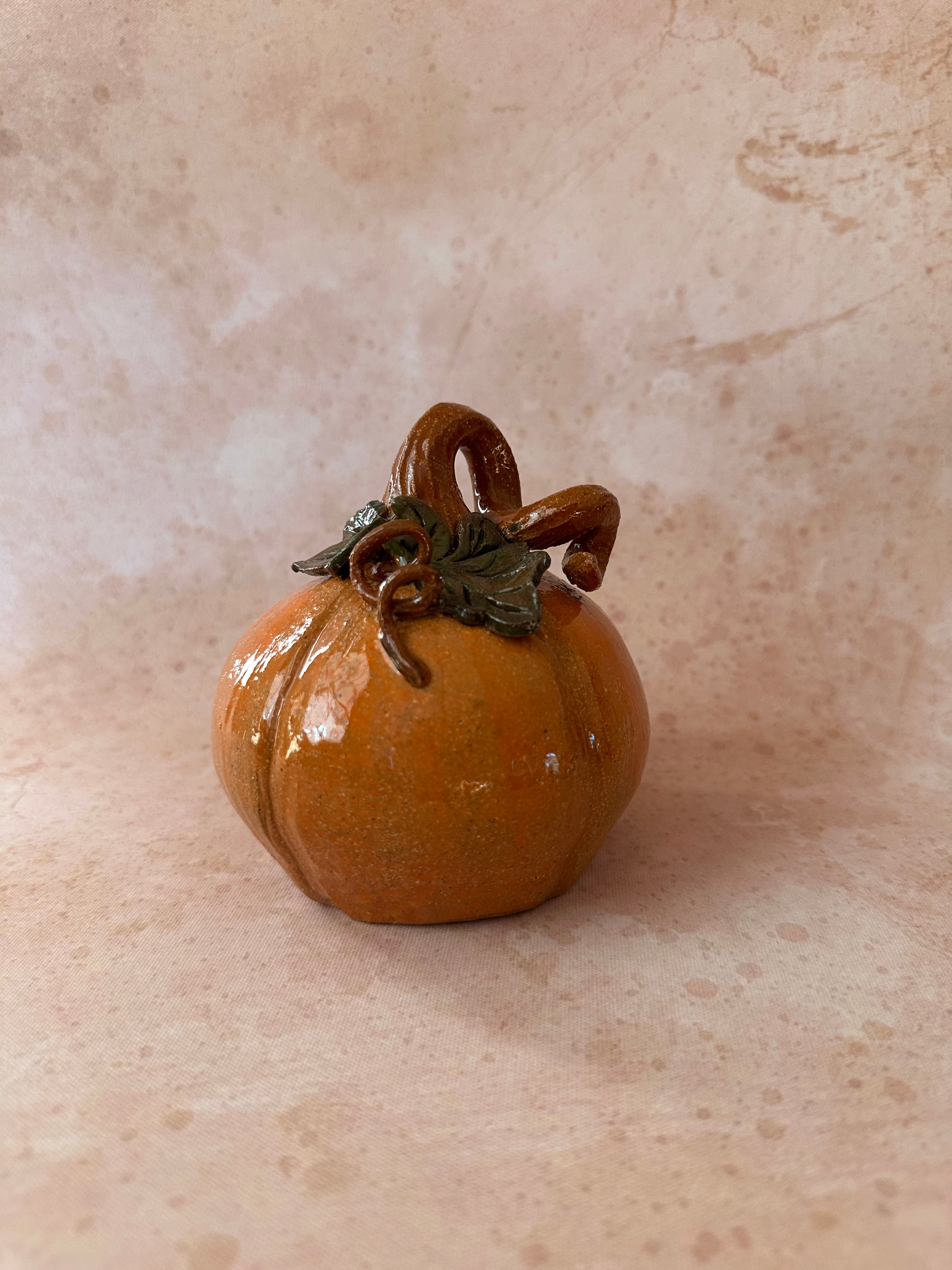 Rustic Stoneware Pumpkin