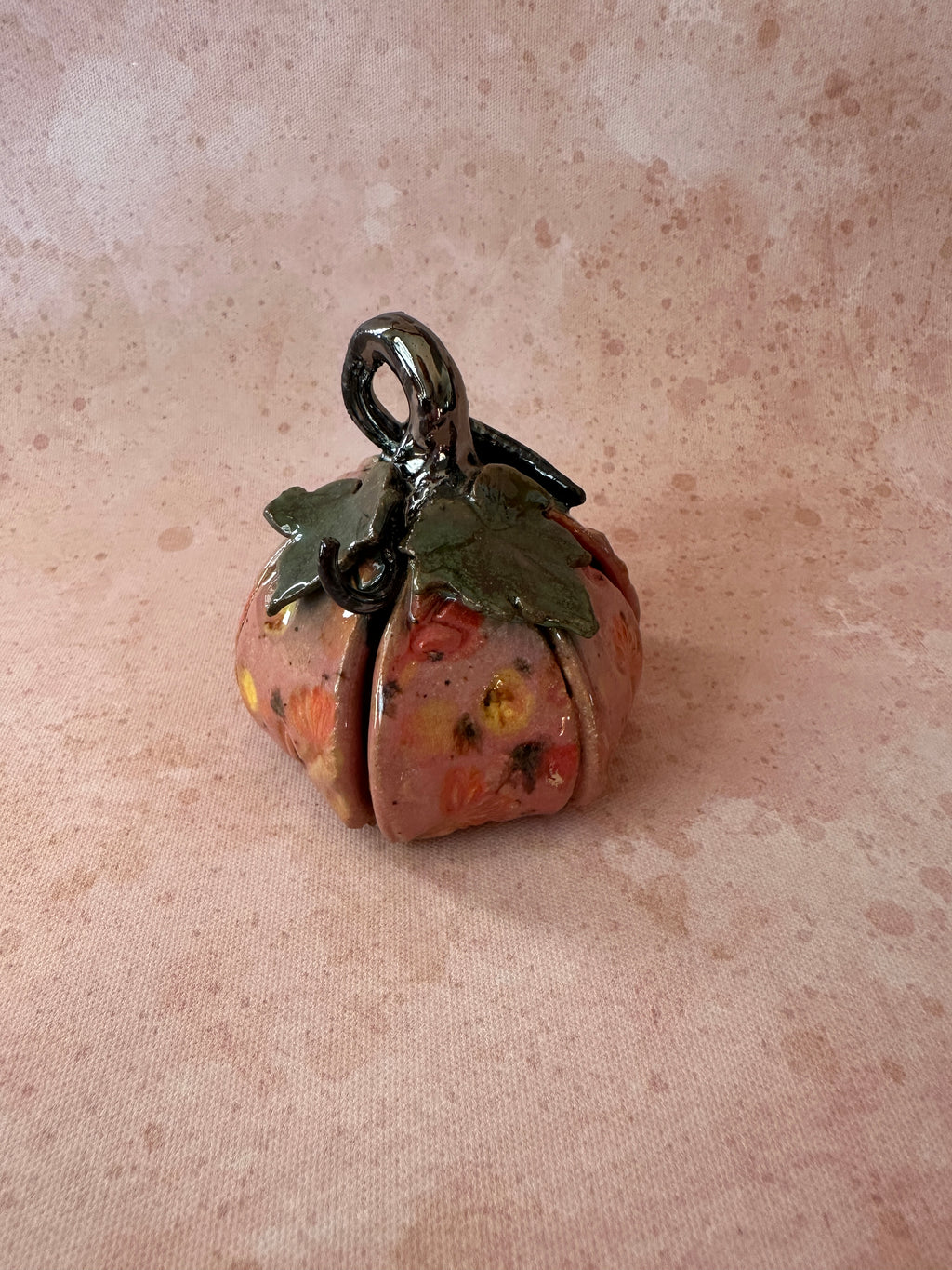 Handbuilt stoneware pumpkin