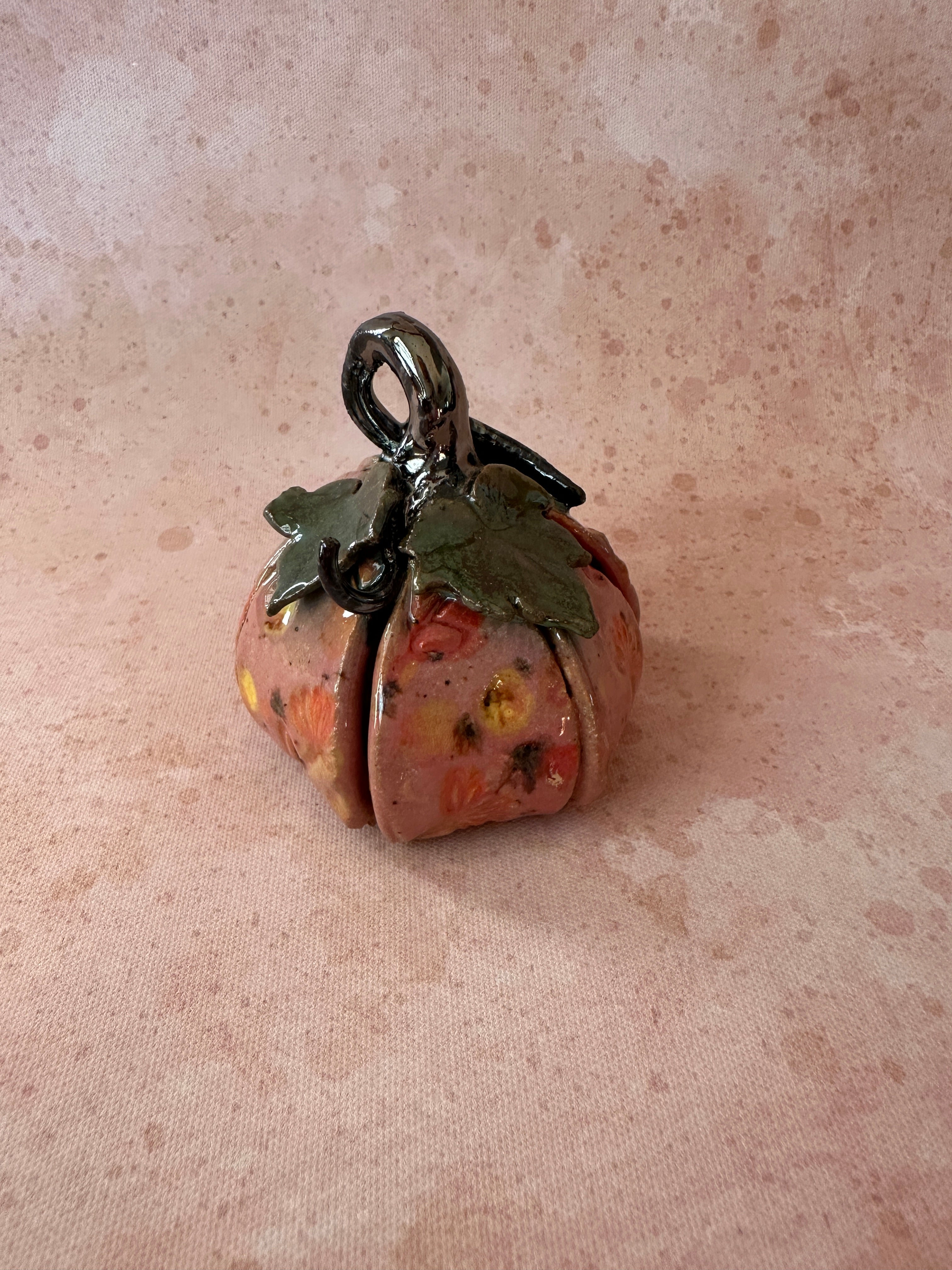 Handbuilt stoneware pumpkin