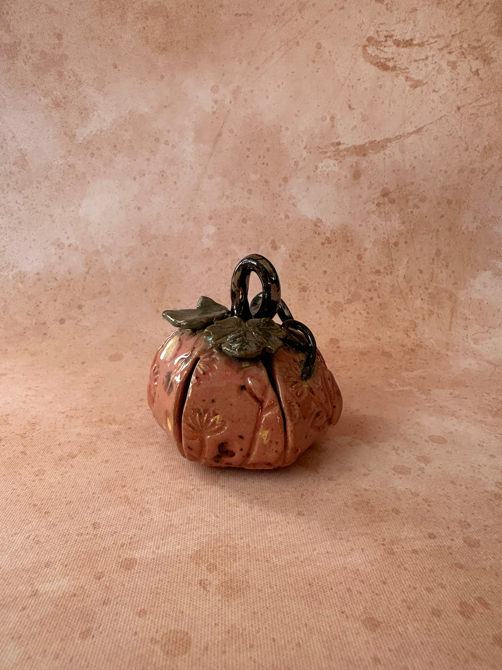 Handcrafted stoneware pumpkin