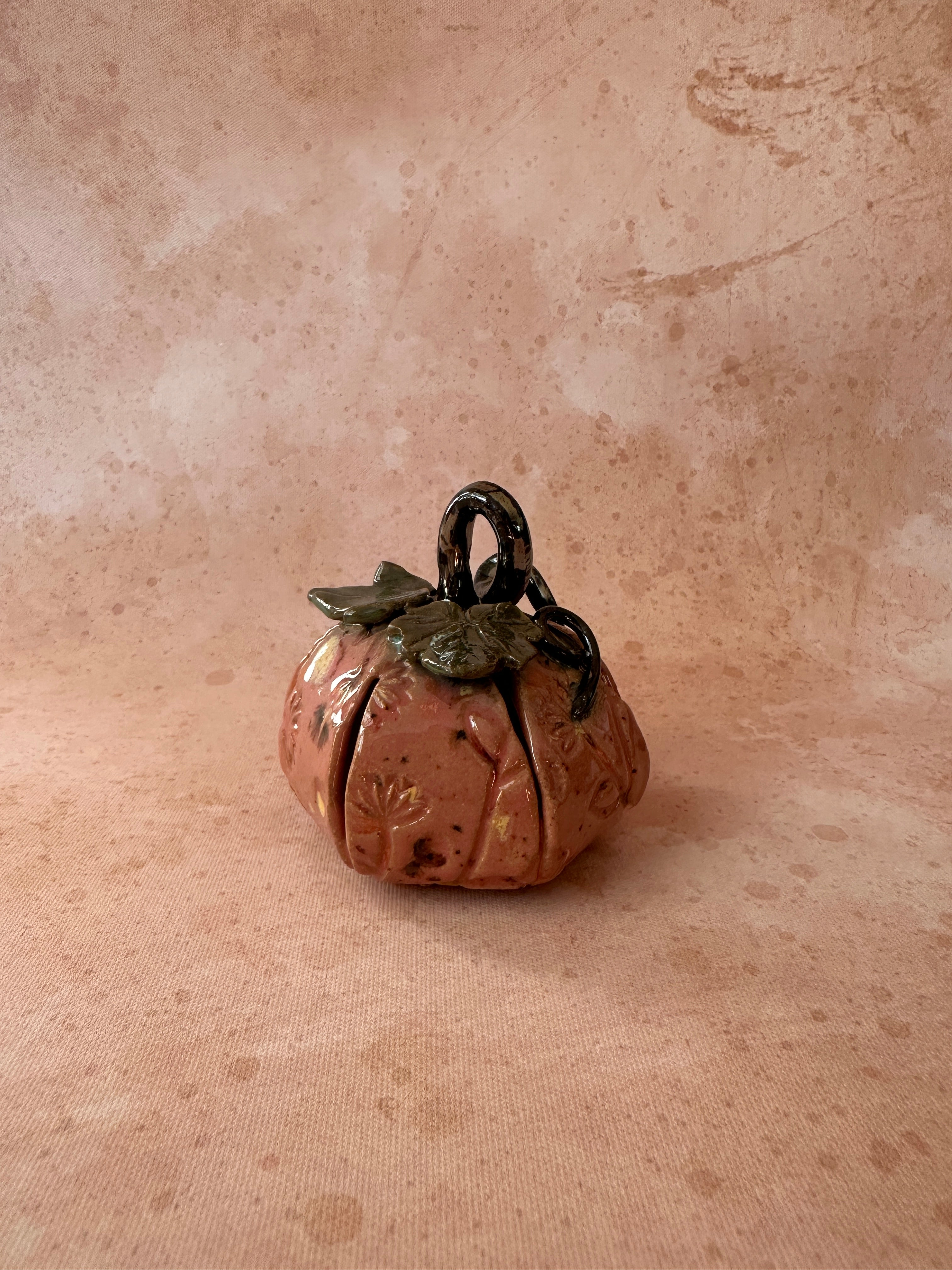 Handcrafted stoneware pumpkin