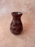 Deep Red Stoneware wheel thrown mini vase