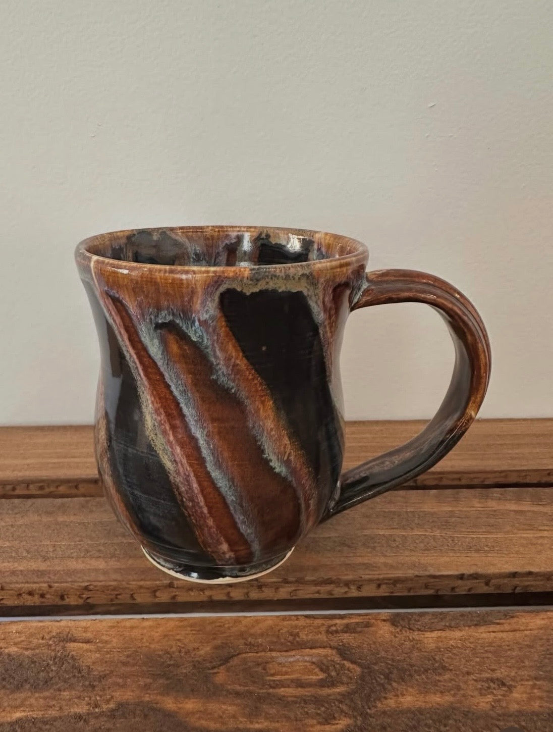 Handcrafted swirl stoneware mug