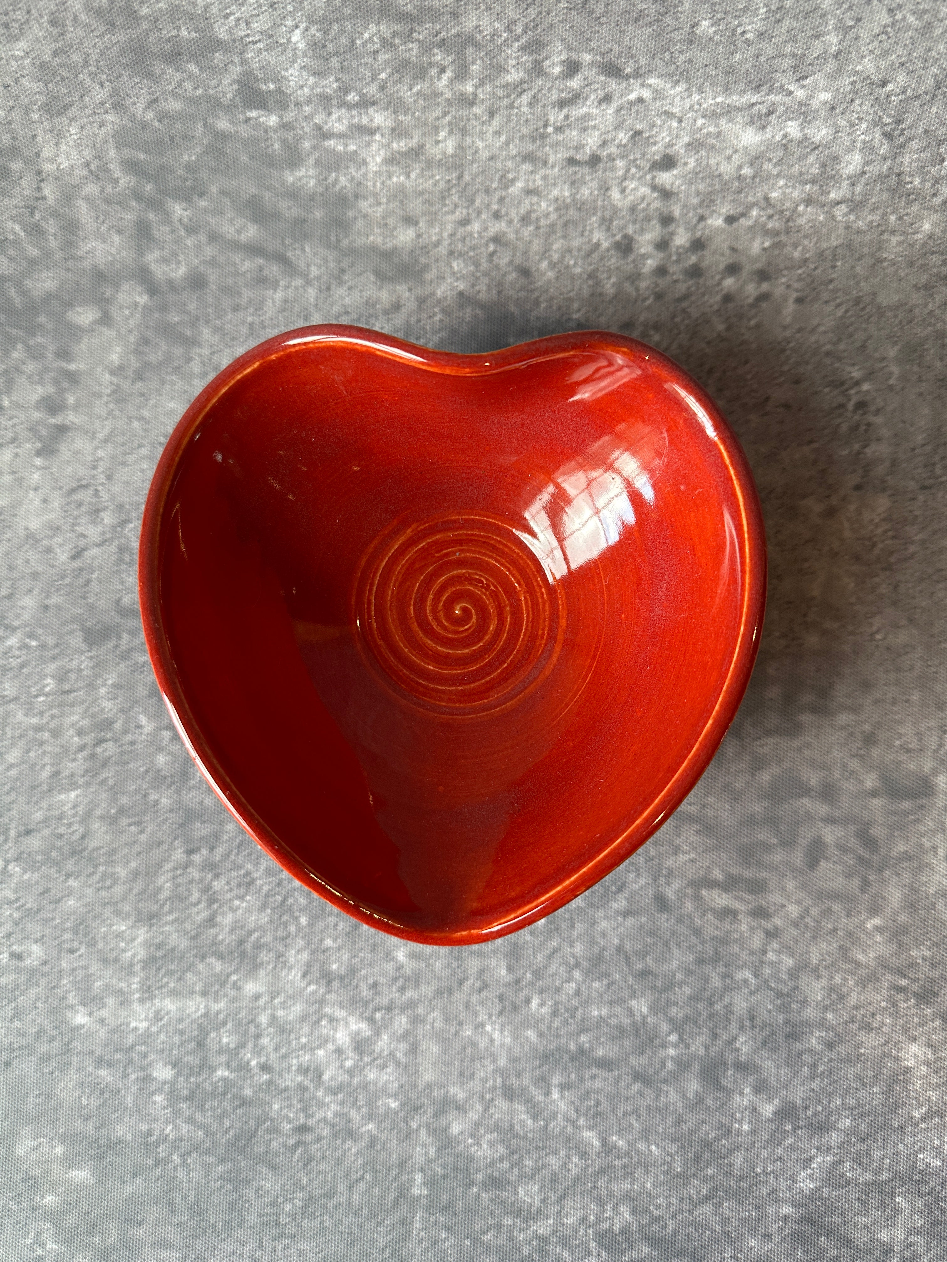 Handcrafted Stoneware Heart Trinket Bowl