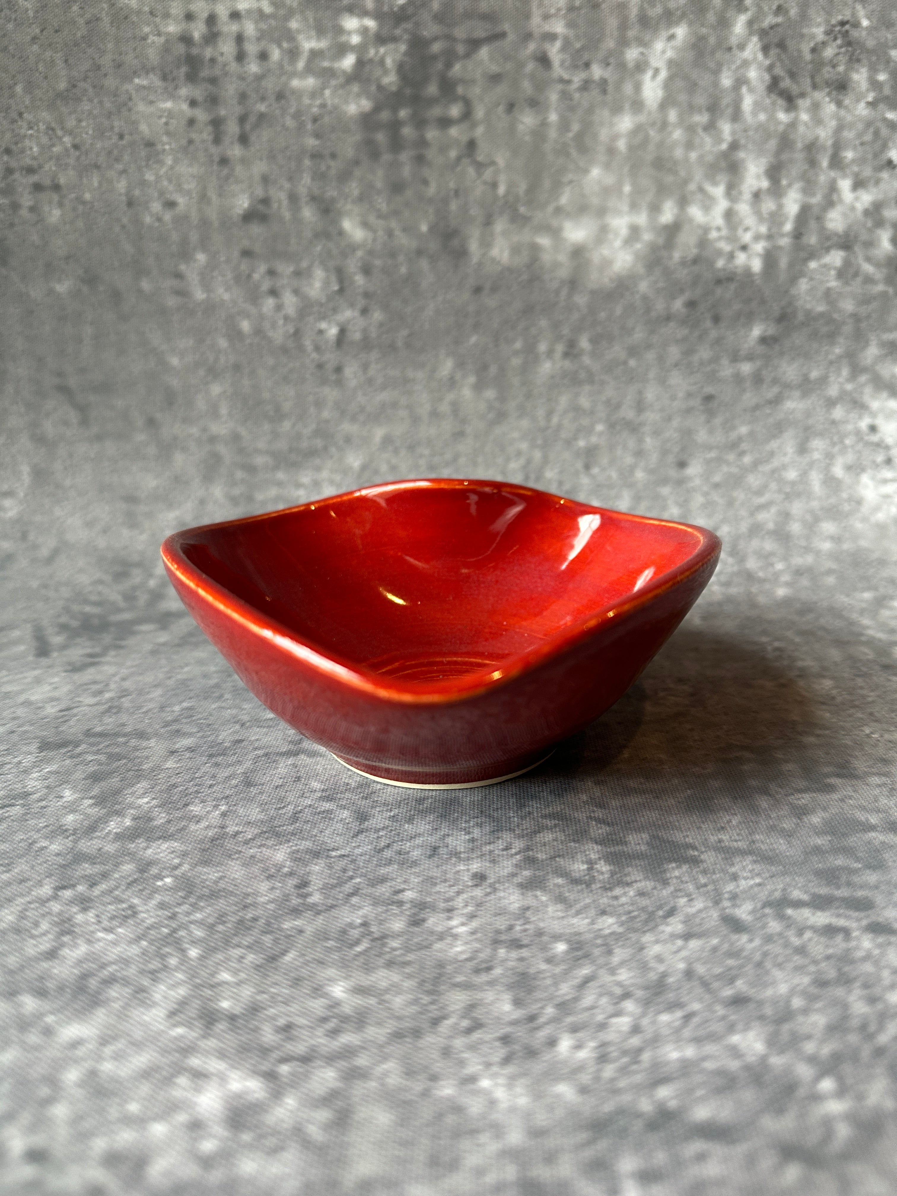 Wheel thrown and altered heart trinket bowl