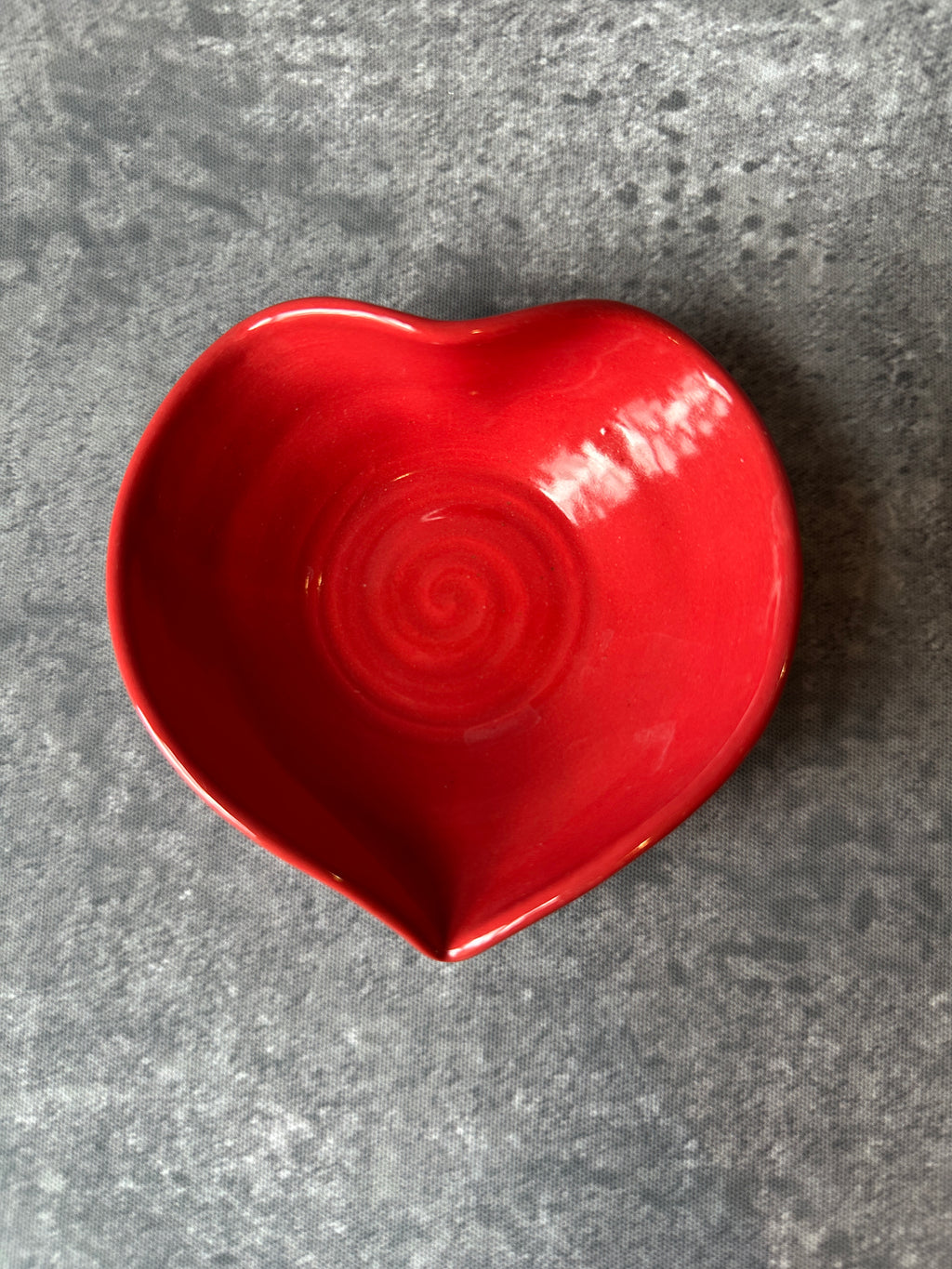 Handcrafted stoneware Red Heart shaped bowl