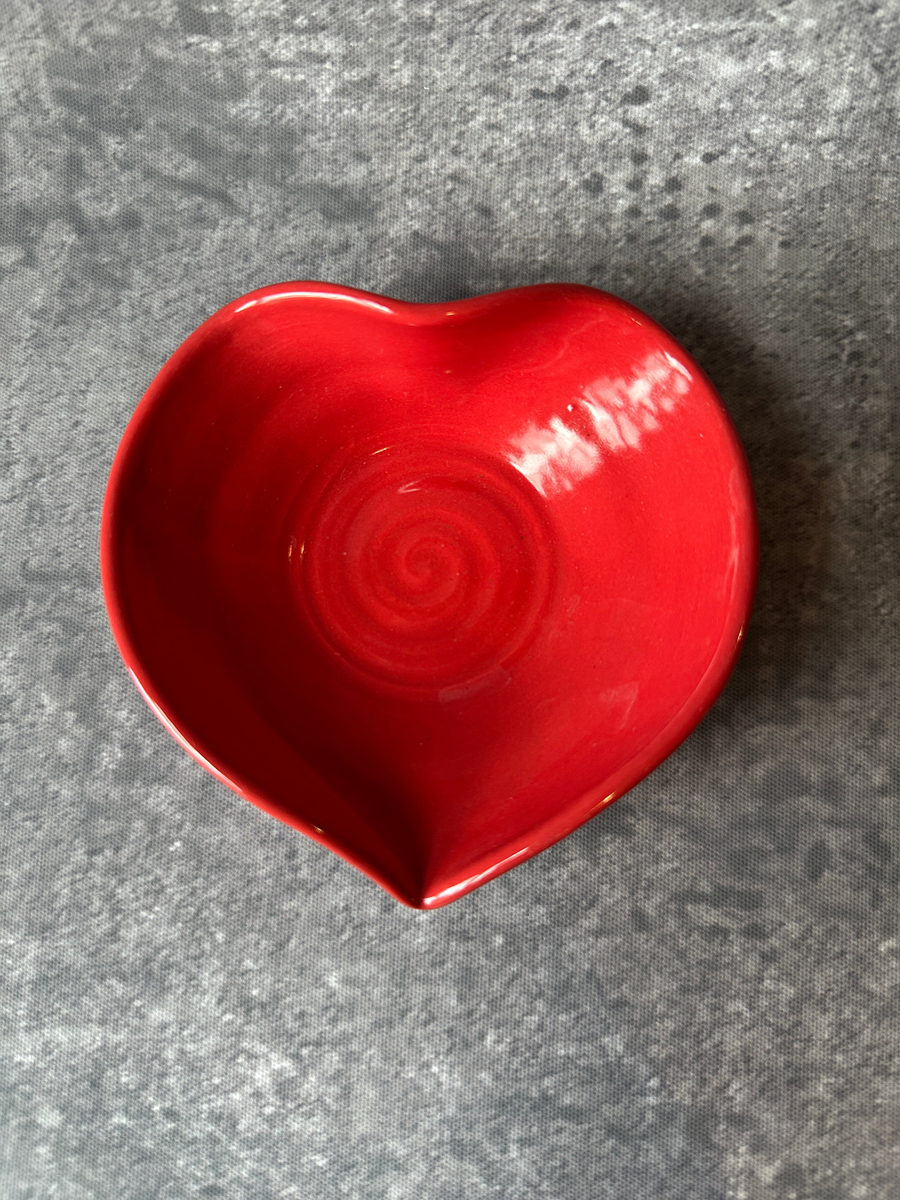 Handcrafted stoneware Red Heart shaped bowl