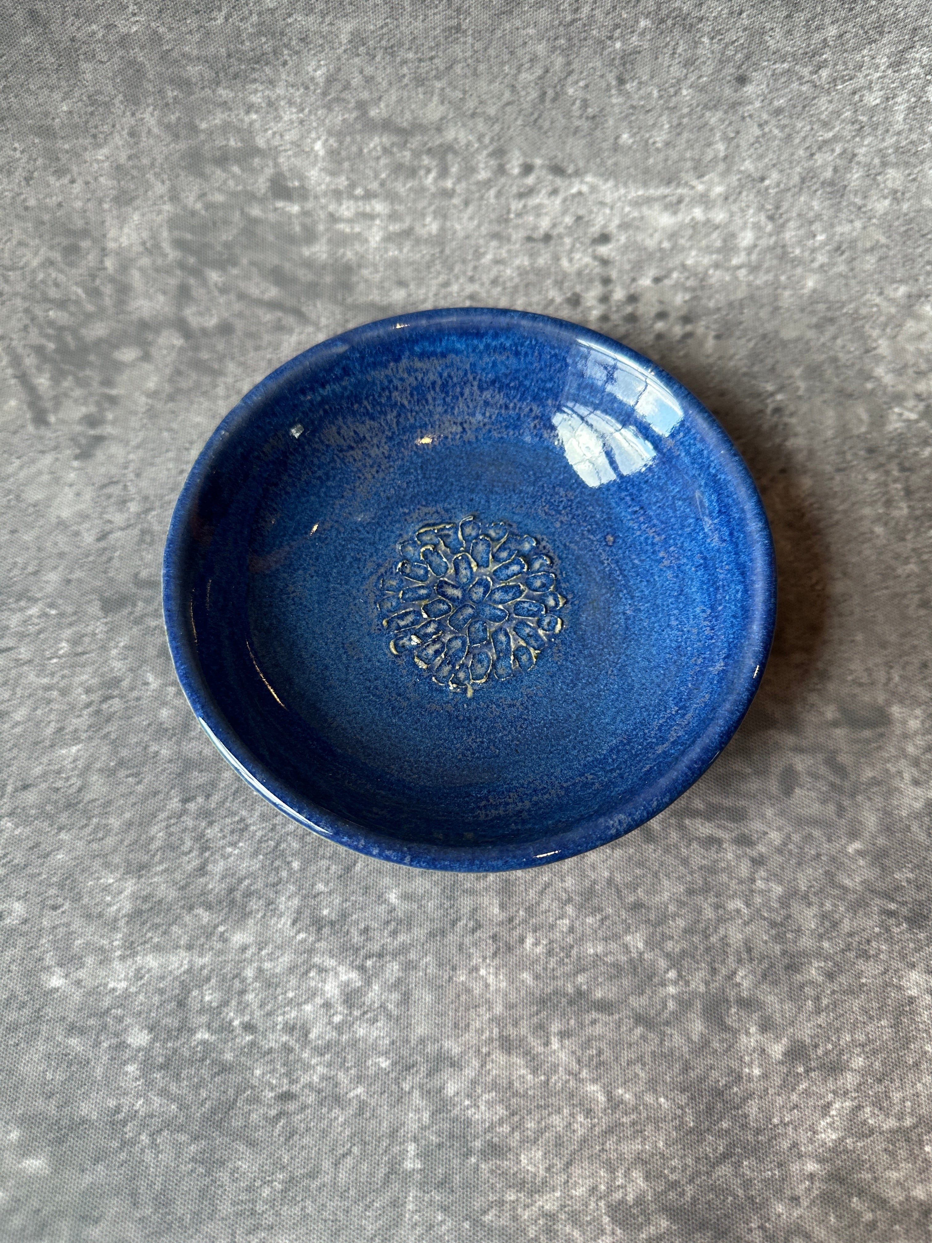 Handcrafted wheel thrown garlic grater bread dipping dish
