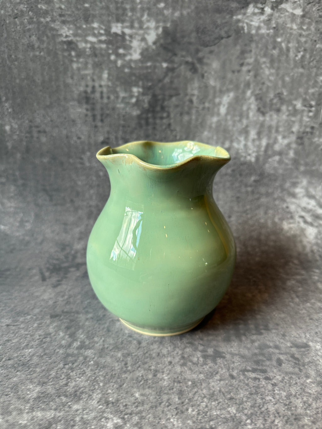 Handcrafted Ruffled edge pottery vase