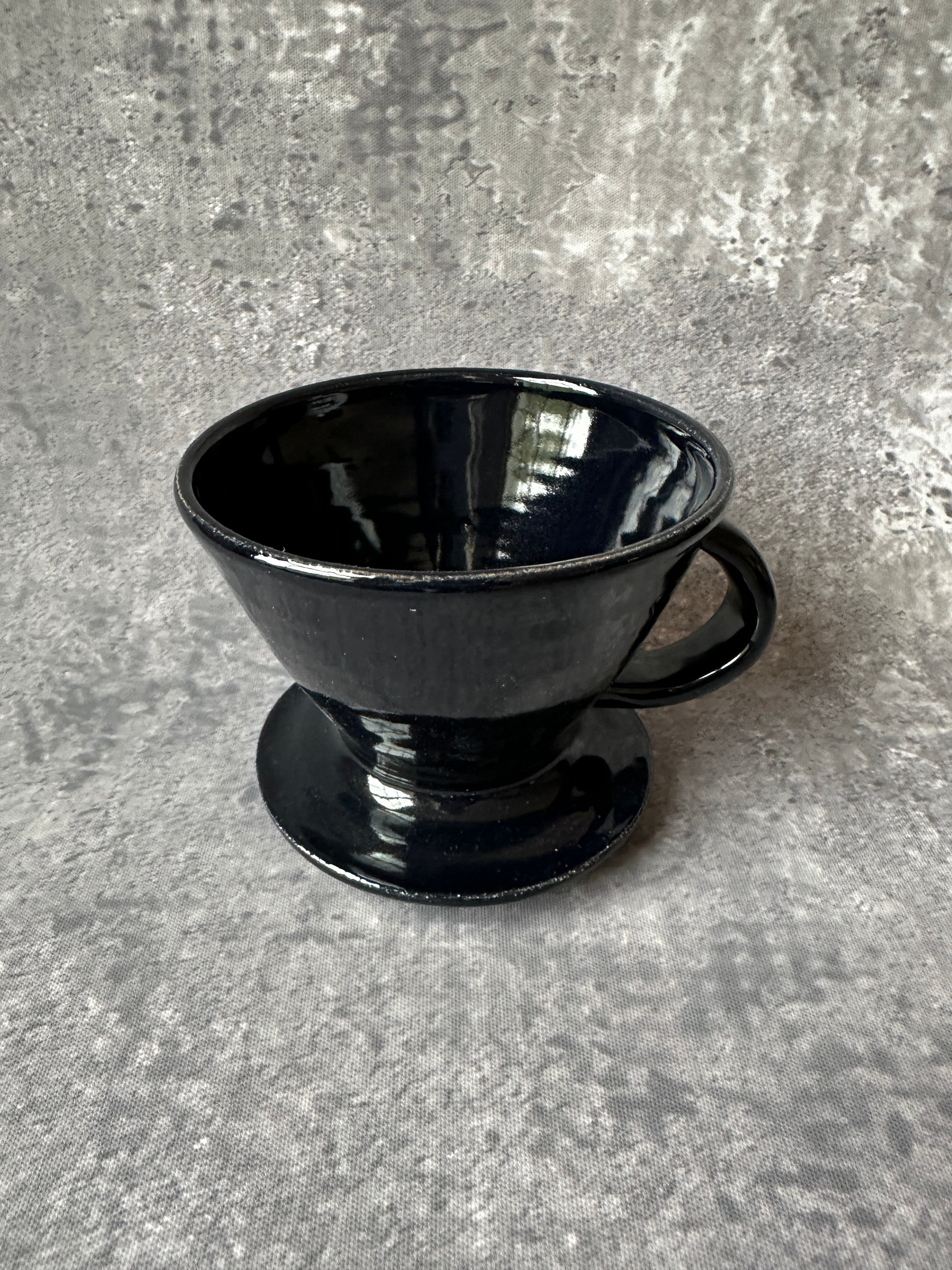 Black Stoneware Coffee Pour Over Cone