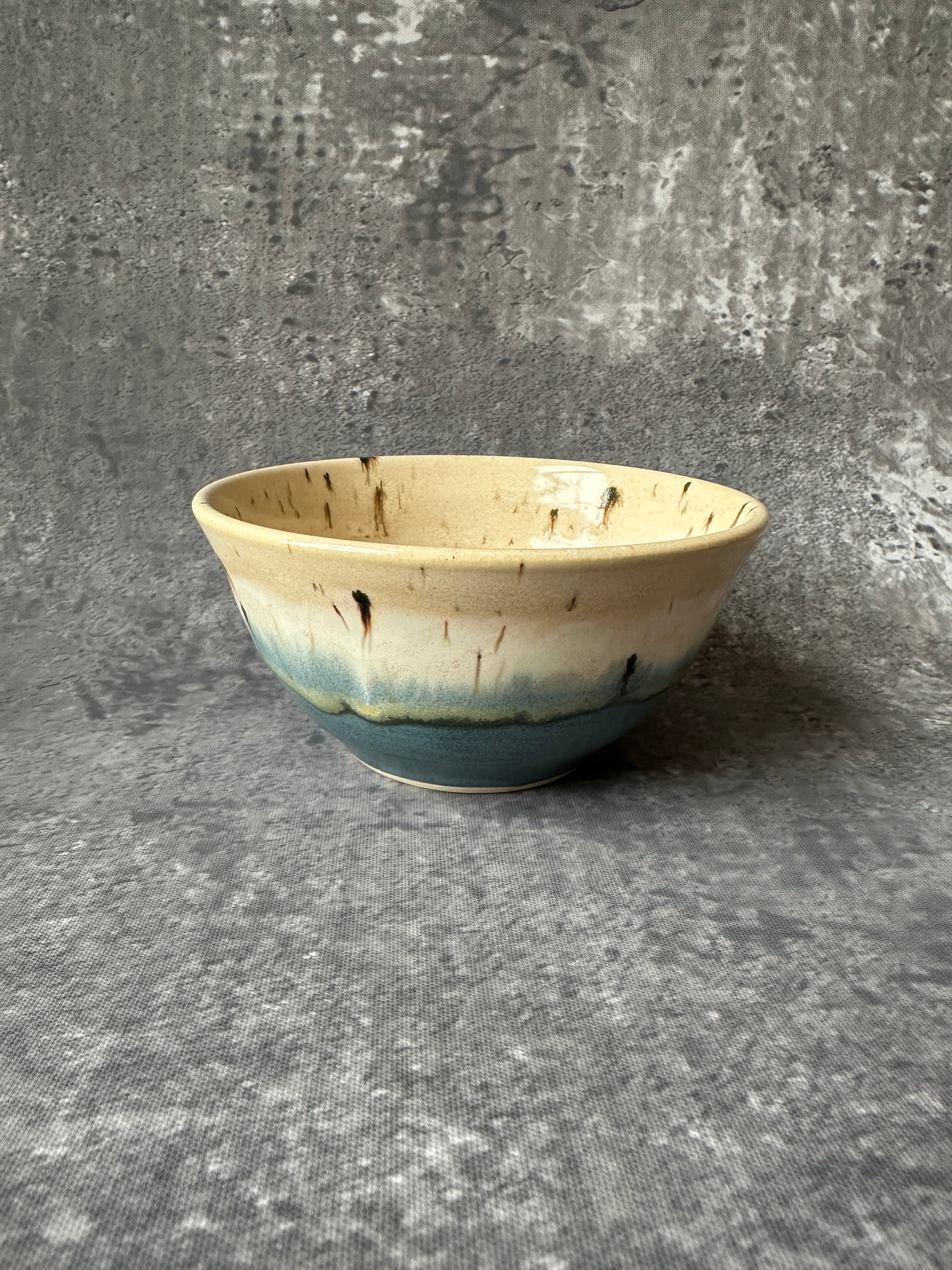 Handcrafted stoneware Coastal wheel thrown bowl