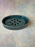 Deep Green Handcrafted Stoneware Soap Dish