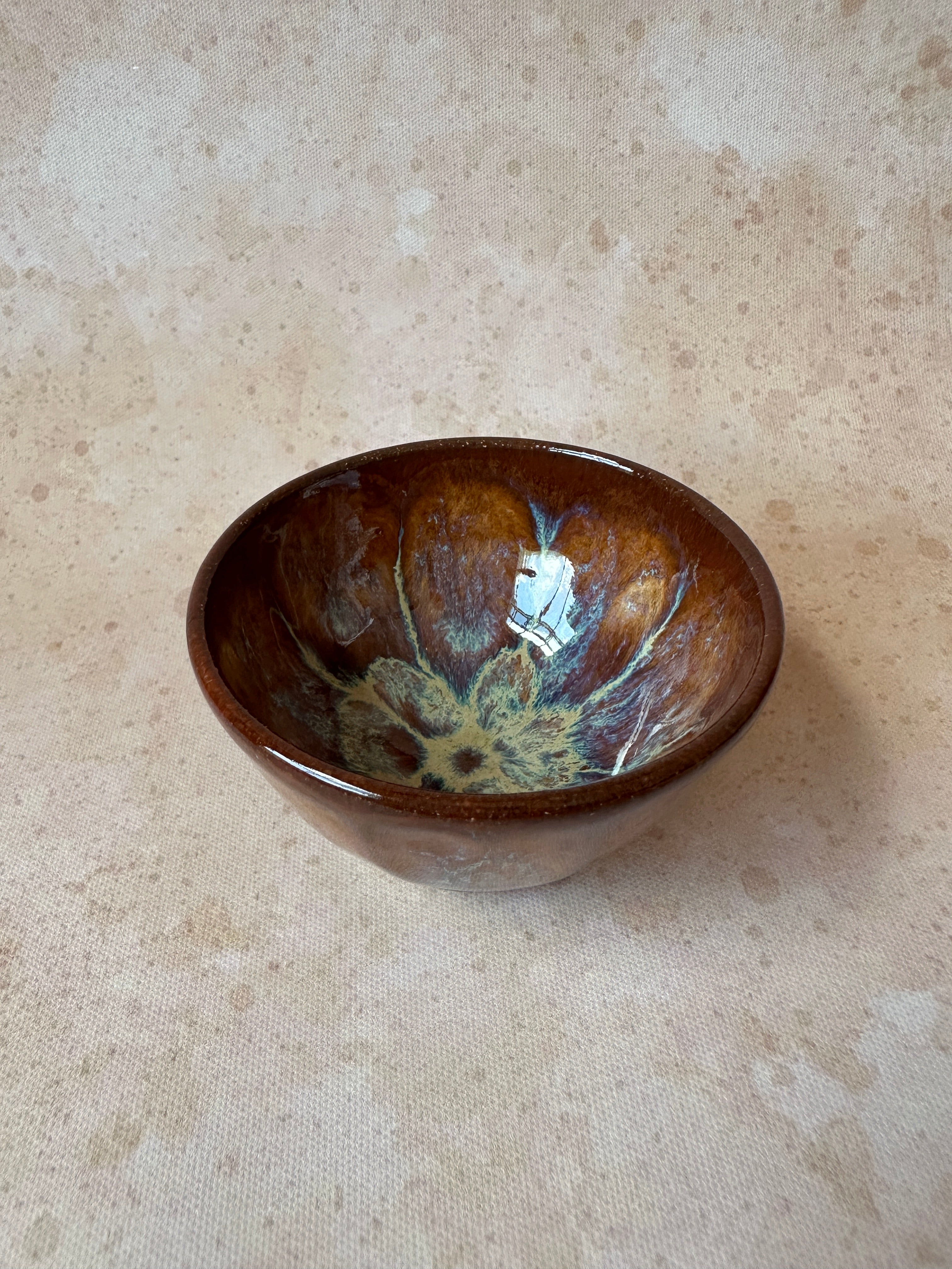 Wheel thrown stoneware ceramic mini sauce bowl finished with a glossy beautiful glaze design.
