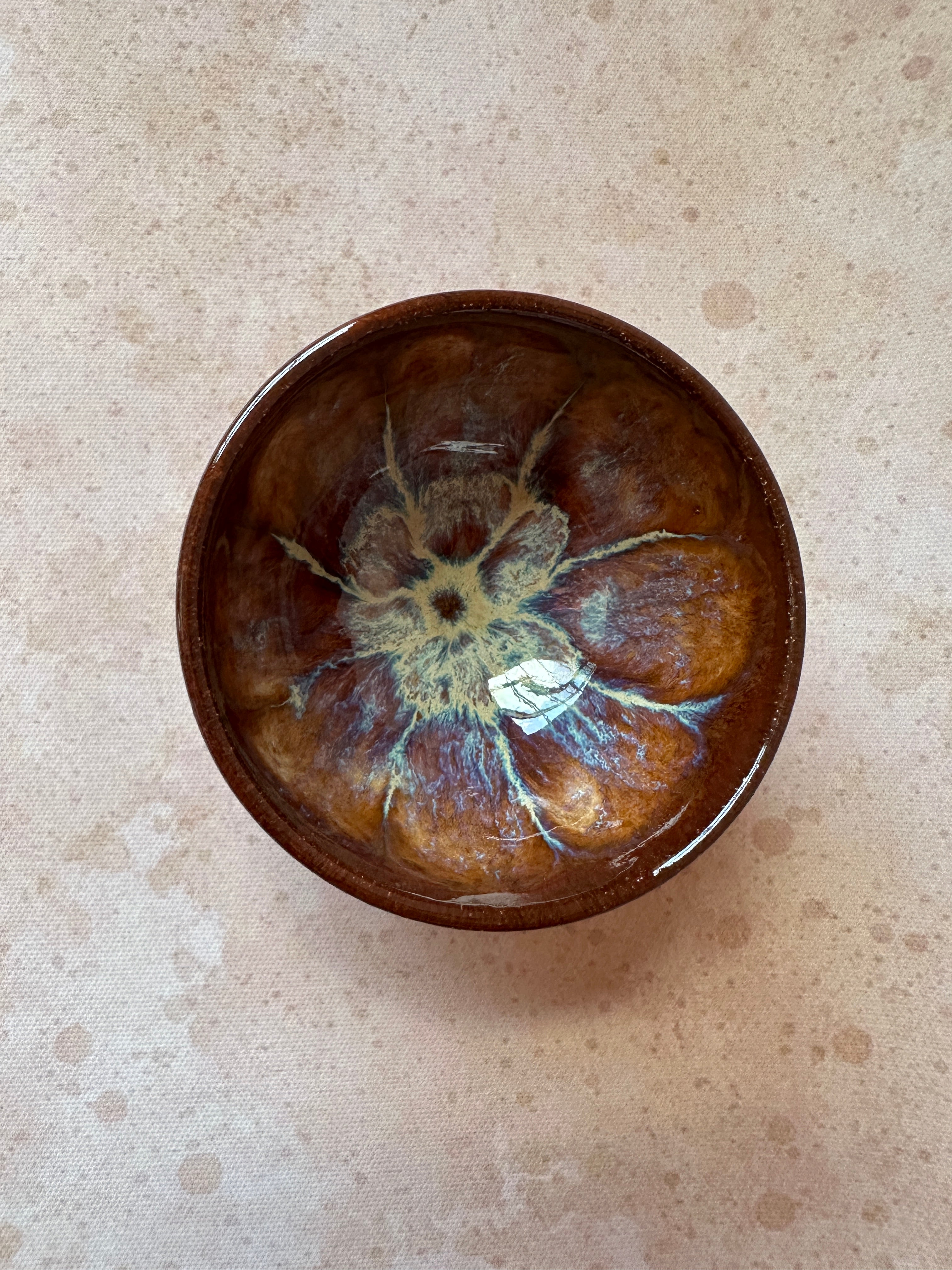 Artisan Crafted Wheel thrown stoneware ceramic mini sauce bowl finished with a glossy beautiful glaze design.