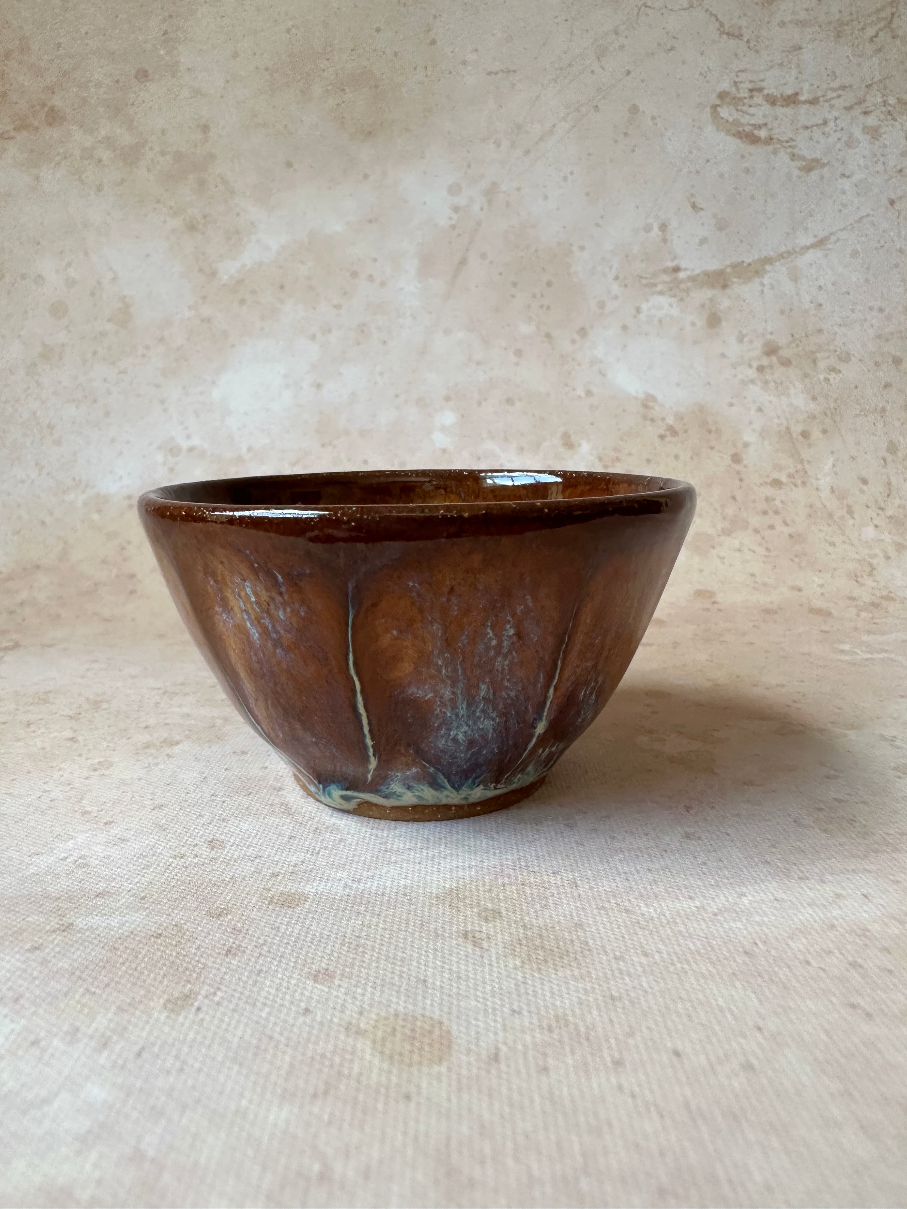 Wheel thrown stoneware ceramic mini sauce condiment bowl finished with a glossy beautiful glaze design.