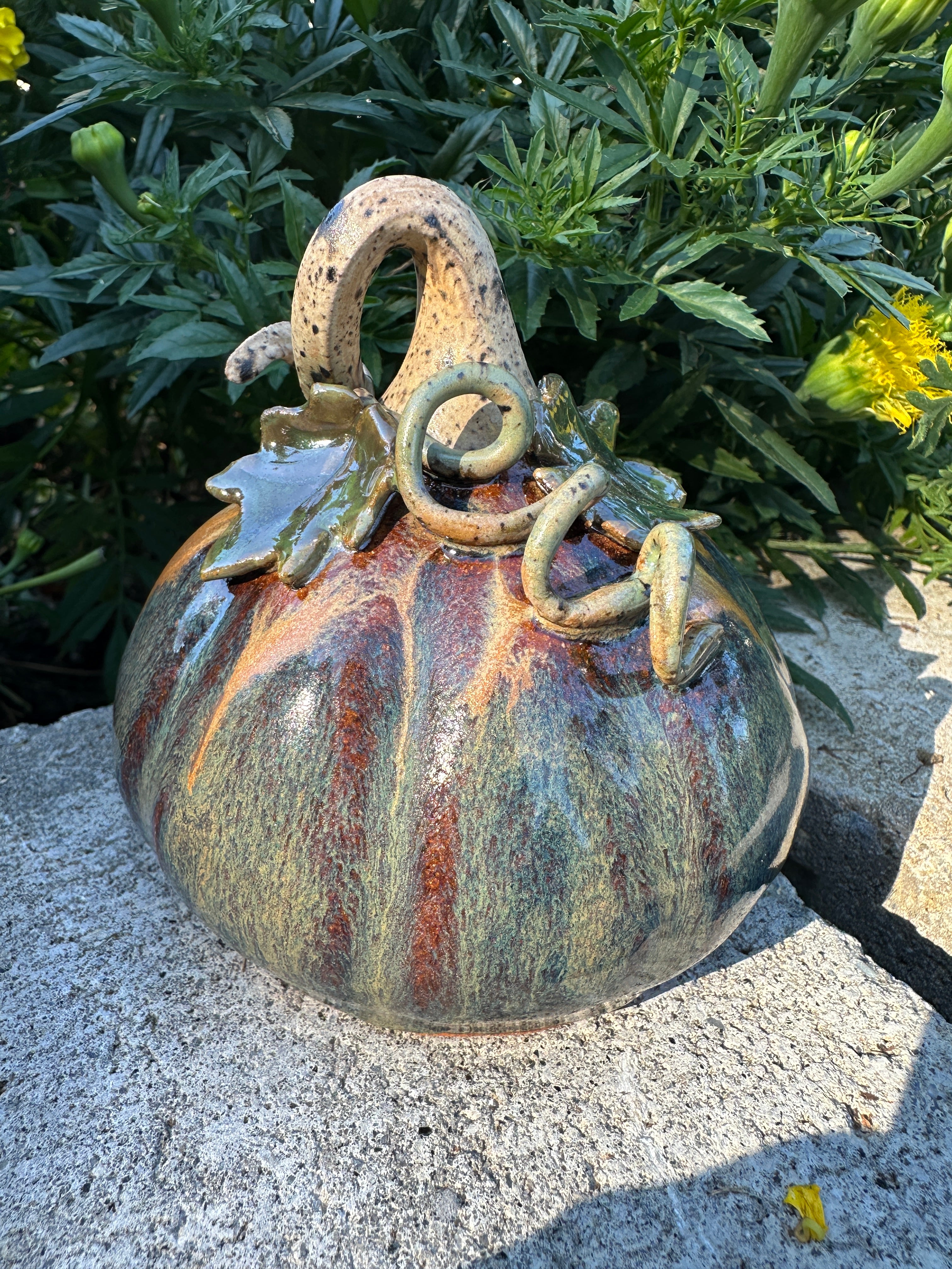 Handcrafted stoneware pumpkin